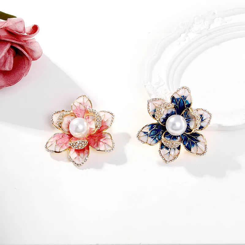 Fashion Sweet Elegant Flowers Floral Brooches for Girls Refined Elegant Pins Jewelry for Women Ladies Accessories Hot Sale