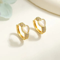 Fashion Simple Heat Shaped Glitter Hoop Earrings for Girls Elegant Dianty Jewelry for Women Ladies Accessories Chinese Supplier