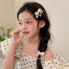 Minimalistic Bowknot Imitation Pearl Hair Clips for Baby Girls Classic Chic Alligators for Kids Children Hair Accessories