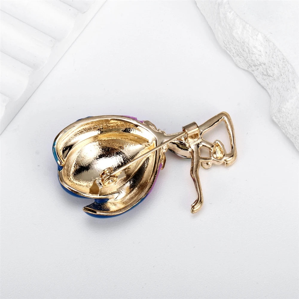 Fashion Ballet Glitter Sparking Brooches for Girls Sweet Elegant Pins Jewelry for Women Ladies Accessories Chinese Supplier