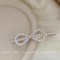 Fashion Chic Imitation Pearl Glitter Hair Clips for Girls Lustrous Stylish Barrette for Women Ladies Hair Accessories in Stock