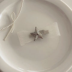 Tulle Bowknot Star Simple Hair Clips for Girls Chic Fashion Trendy Stylish Alligators for Women Ladies Hair Accessories in Stock