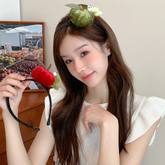 Cute Apple Shaped Lustrous Head Band for Girls Sweet Fashion Trendy Hair Bands for Women Ladies Femme Hair Accessories Stylish