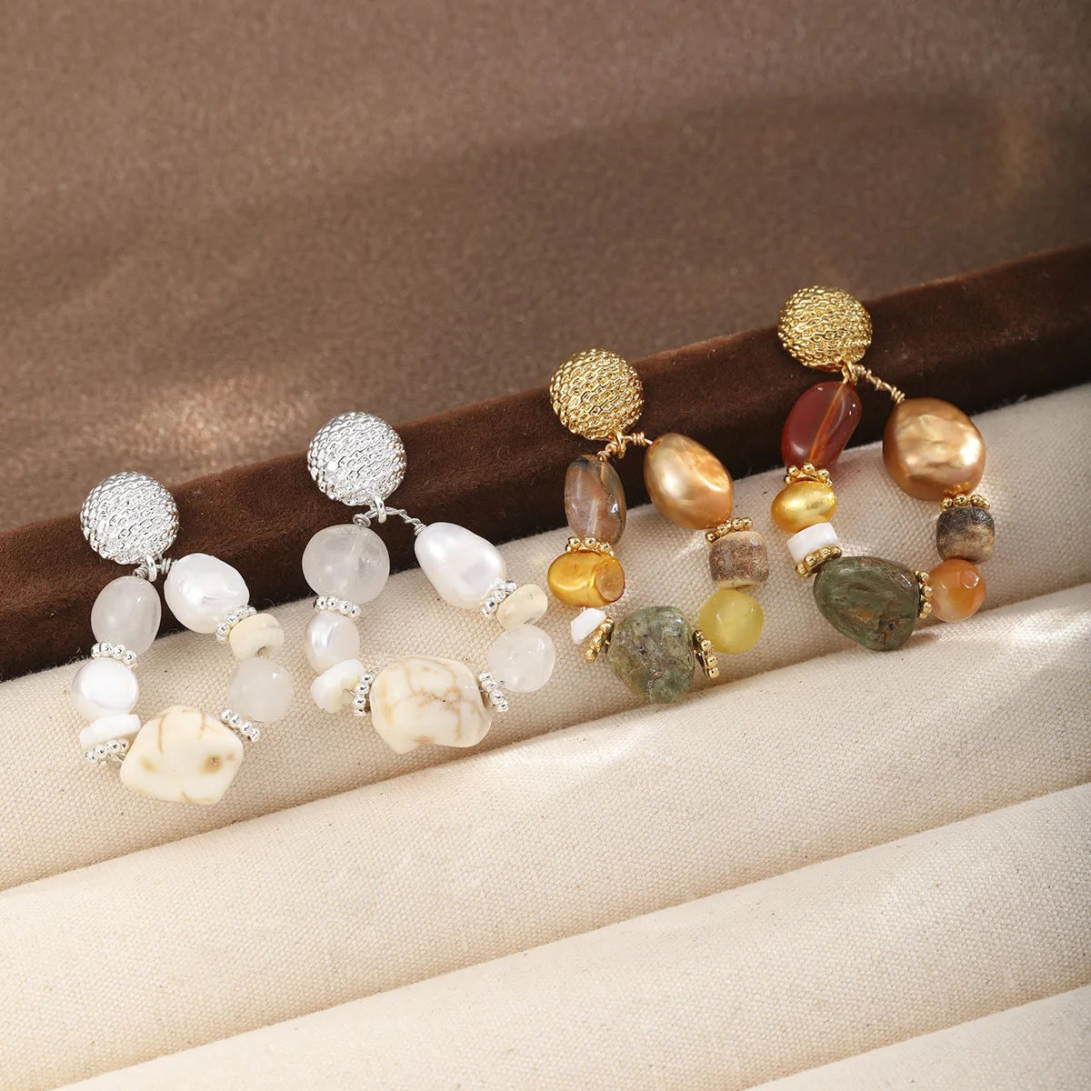 Fashion Natural Stone Freshwater Pearl Shell Drop Earrings for Girls Sweet Jewelry for Women Ladies Wholesale China Manufacturer
