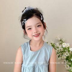Fashion Cute Star Plaid Hair Clips for Baby Girls Sweet Kawaii Fashion Simple Snap Clips for Kids Children Hair Accessories