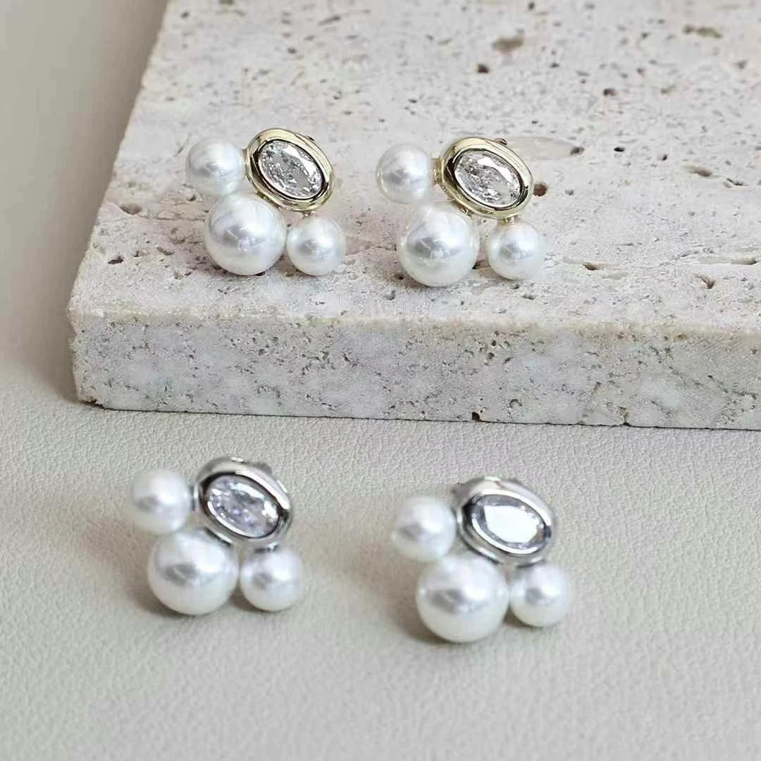 Women Imitation Pearl Simple Mini Stud Earring Elegant Graceful Fashion Simple High Quality Bulk Jewelry Accessories for Daily