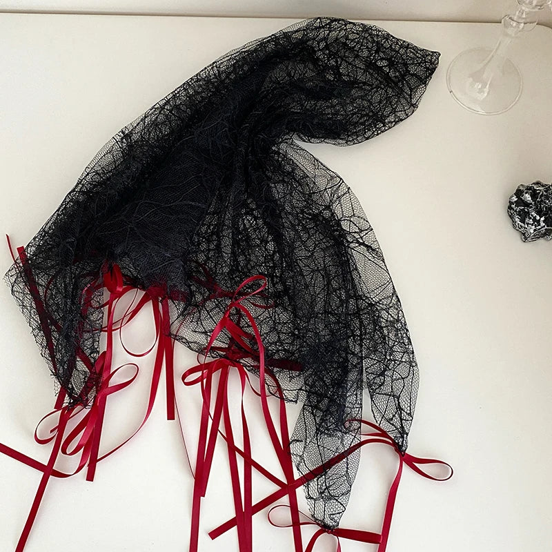 Women Halloween Festival Accessories Solid Colored Tulle Veil Hairpins Fashion Elegant Customized Bulk Order for Female Girls