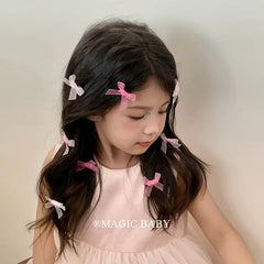 Classic Simple Solid Color Bowknot Hair Clips for Baby Girls Cute Sweet Fashion Alligators for Kids Children Hair Accessories
