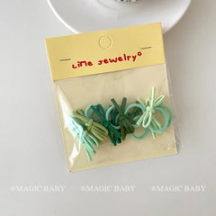 Mini Bowknot Cute Sweet Scrunchies Solid Color Kawaii Hair Ties for Baby Girls Kids Children Teens Hair Accessories Stock