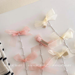 Sweet Cute Bowknot Imitation Pearl Hair Clips for Baby Girls Princess Style Alligators for Kids Children Hair Accessories
