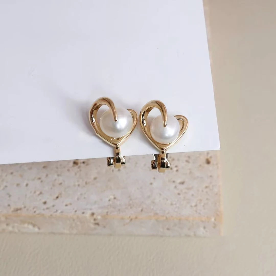 Fashion Imitation Pearl Swan Elegant Clip on Earrings for Girls Glitter Art Deco Jewelry for Women Ladies Accessories Wholesale