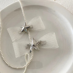 Tulle Bowknot Star Simple Hair Clips for Girls Chic Fashion Trendy Stylish Alligators for Women Ladies Hair Accessories in Stock