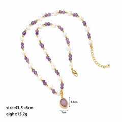 Fashion Natural Stone Amazonite Stone Freshwater Pearl Necklaces for Girls Elegant Jewelry for Women Ladies Wholesale Bulk
