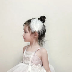 Classic Ballet Solid Color Feather Imitation Pearl Hair Clips for Baby Girls Fashion Alligators for Kids Child Hair Accessories