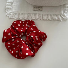 Vintage Chic Simple Dot Scrunchies Stylish Minimalistic Women's Hair Ties Trendy Hair Accessories for Girls