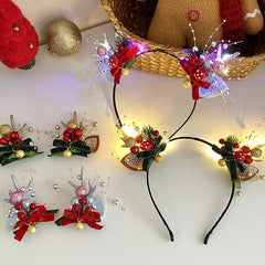 2025 Christmas Classic Deer Fashion Hair Clips for Baby Girls Cute Sweet Glitter Alligators for Kids Children Hair Accessories