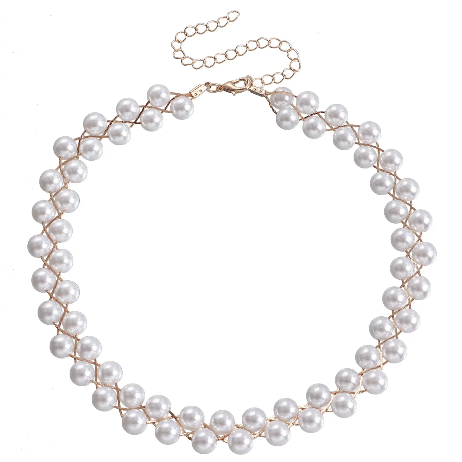 Fashion Simple Imitation Pearl Luxury Glitter Necklaces for Girls Sweet Cute Elegant Trendy Jewelry for Women Ladies Accessories