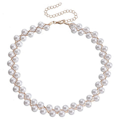 Fashion Simple Imitation Pearl Luxury Glitter Necklaces for Girls Sweet Cute Elegant Trendy Jewelry for Women Ladies Accessories