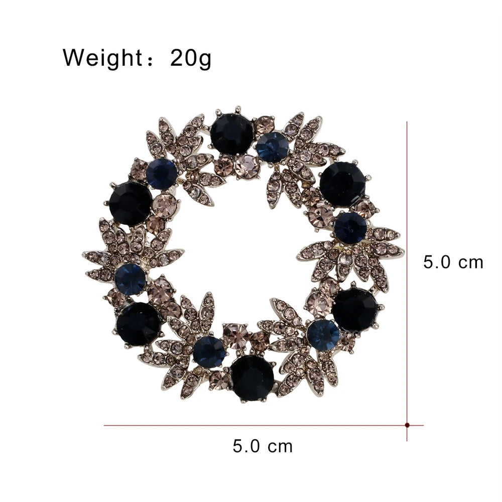 Fashionable Dinty Luxury Glitter Sparkling Brooches for Girls Rhinestone Sweet Elegant Pins Jewelry for Women Ladies Accessories