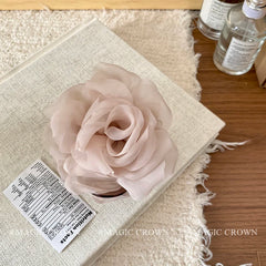 Korean Style Solid Color Flower Hair Claw Clips for Women Elegant Chic Hair Accessories for Girls Brand New Sweet Solid Fabric