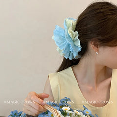 2025 Summer Hot Sale Color-blocked Flower Hair Tie for Girls Stylish Fabric Durable Scrunchies for Women Ladies Hair Accessories