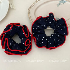 Fashion Simple Polka Dot Scrunchies for Baby Girls Cute Sweet Kawaii Elegant Hair Ties for Kids Children Hair Accessories Chic