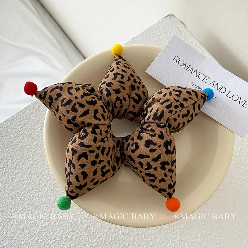 Fashion Star Polka Dot Scrunchies for Baby Girls Cute Kawaii Plaid Stripe Hair Ties for Kids Children Hair Accessories in Stock