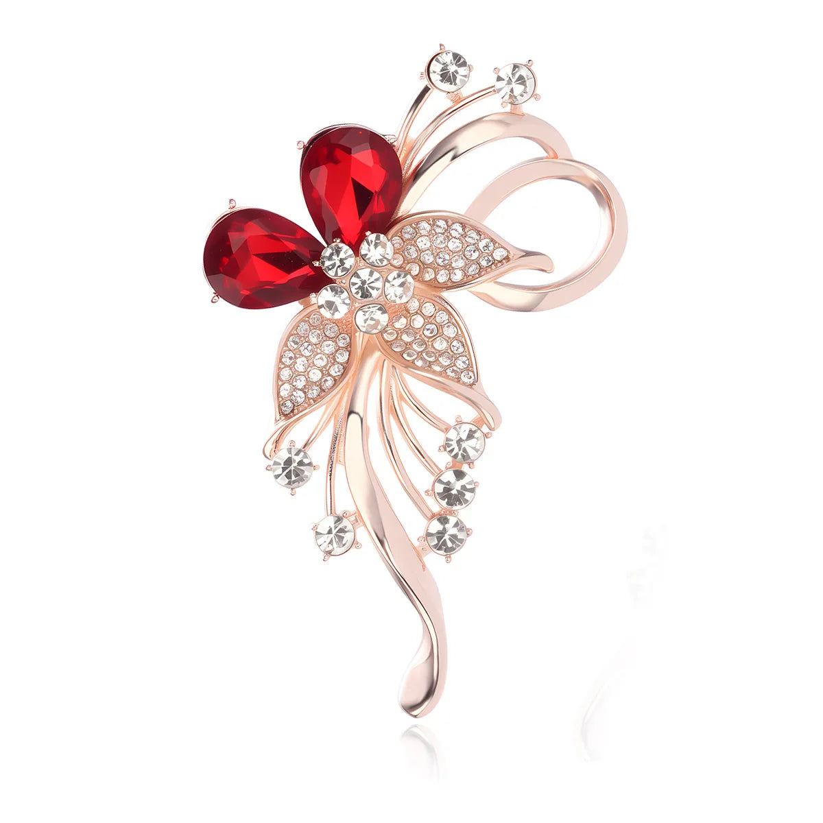 Fashion Glitter Sparking Rhinestone Brooches for Girls Sweet Flowers Floral Pins Jewelry for Women Ladies Accessories Wholesale