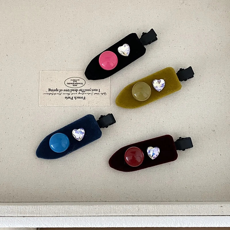 Fashion Heart Shaped Glitter Hair Clips for Girls Sweet Elegant Alligator for Women Ladies Hair  Accessories Chinese Supplier