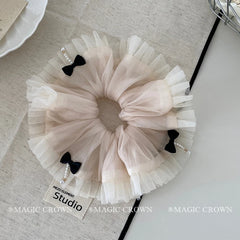 2025 Summer Hot Sale Dusty Pink Bowknot Scrunchies Stylish Elegant Hair Ties for Girls Women Ladies Sweet Hair Accessories