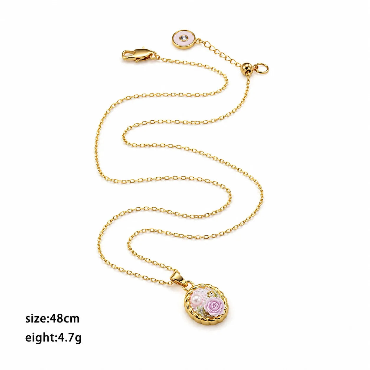 Female Hand-Painted Drip Glaze 18k Gold-plated Freshwater Pearl Flower Chain Necklace in Stock Bulk Jewelry for Women Daily Use