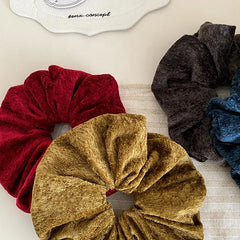 Women Solid Color Velvet X-Large Thick Thin Hair Scrunchies Fashion Vintage Elegant Bulk Order in Stock Hair Ties Accessories