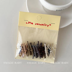 Mini Bowknot Cute Sweet Scrunchies Solid Color Kawaii Hair Ties for Baby Girls Kids Children Teens Hair Accessories Stock