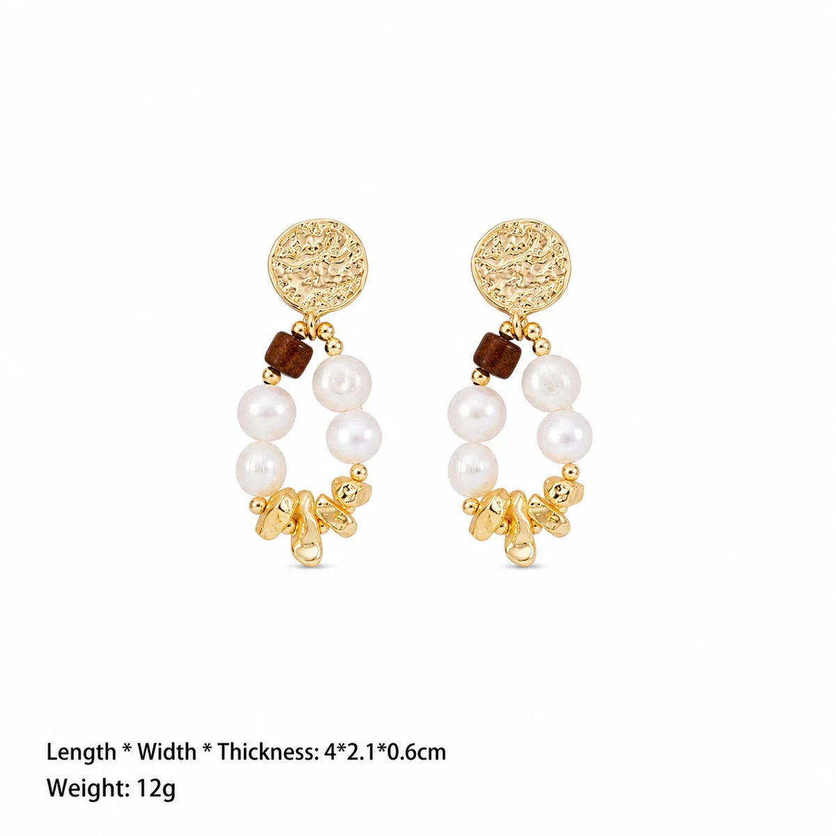 Fashion S925 Silver Freshwater Pearl Wood Copper 18K Gold Plated Drop Earrings for Girls Sweet Jewelry for Women Ladies Bulk