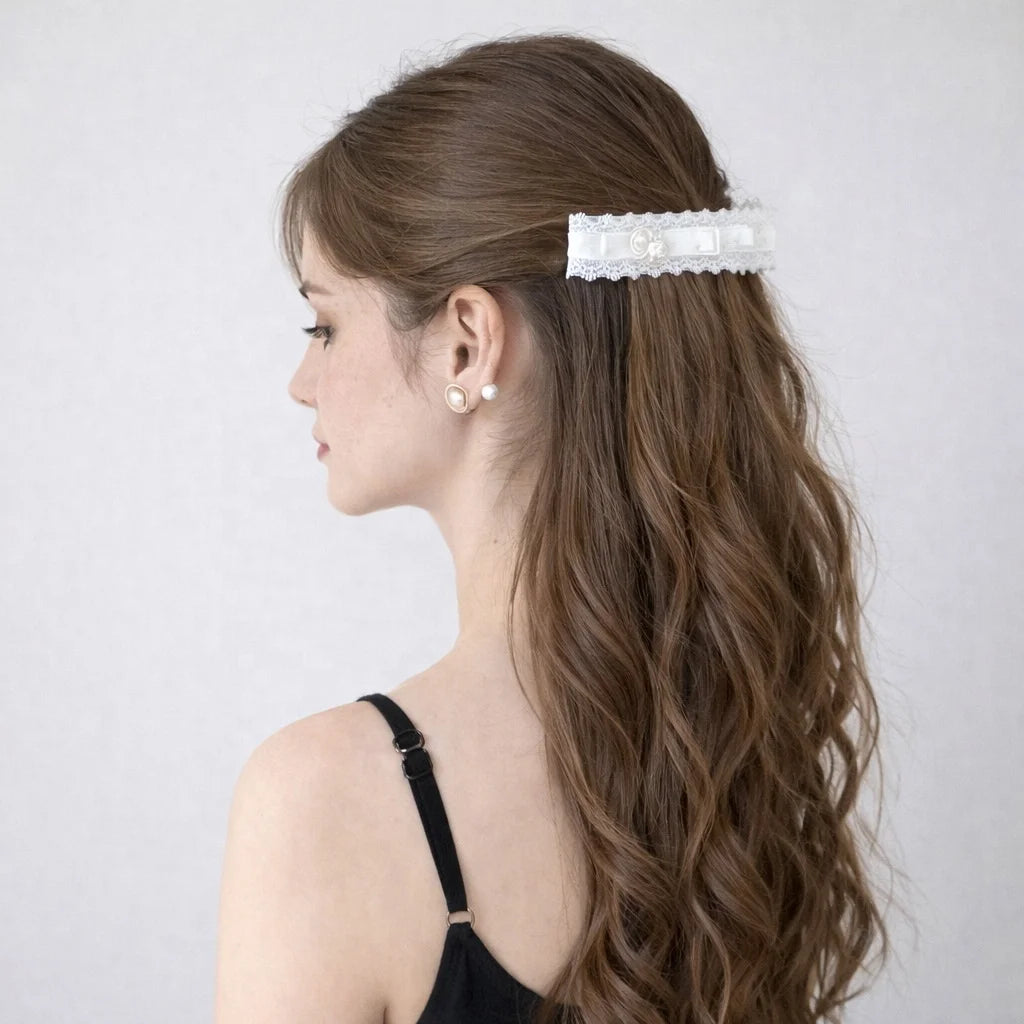 Women Blue White Print alligator Clips Fashion Elegant Simple Lightweight in Store Hairpins Accessories for Female Causal Daily