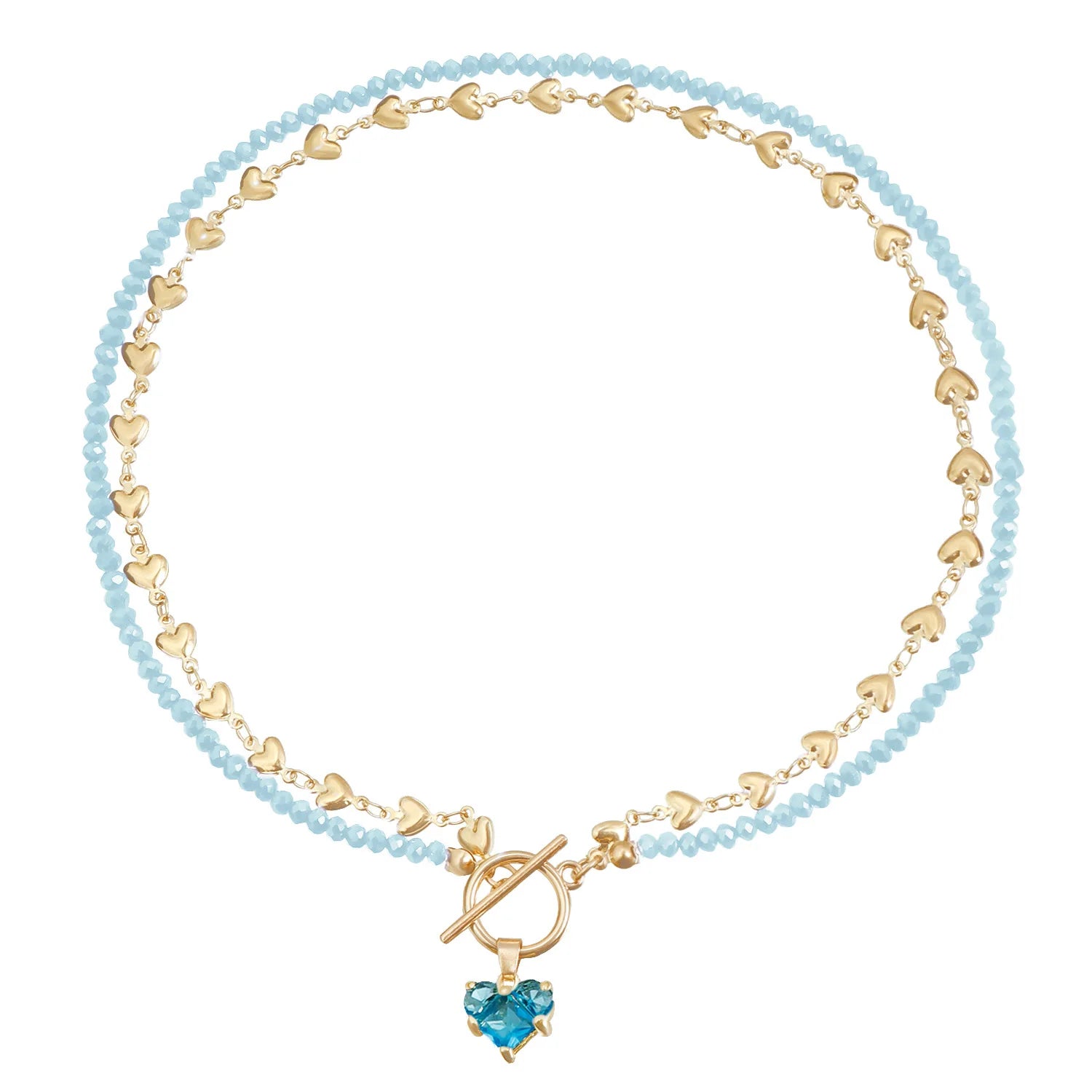 Fashion Beaded Heart Shaped Necklaces for Girls Sweet Cute Glamorous Jewellry for Women Ladies Accessories Chinese Supplier