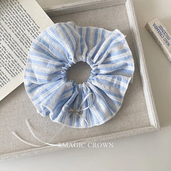 Fashion Adjustable Girls Scrunchies Fabric High Elastic Minimalist Bow Creative Design Hair Ties for Women Office Hair Accessory