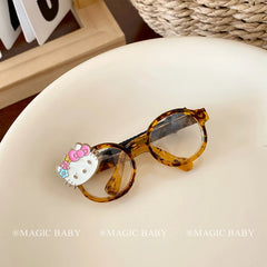 Sweet Cute Alloy Glasses Kitty Cat Animals Hair Clips Trendy Hair Accessories for Baby Girls' Parties