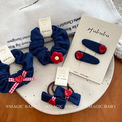 Sweet Cute Bowknot Button Heart Shaped Hair Clips for Baby Girls Elegant Fashion Snap Clips for Kids Children Hair Accessories