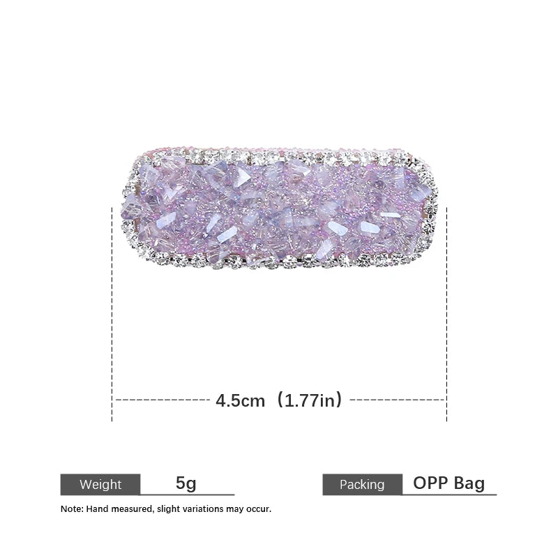 Famale Purple Hair Clips Rectangle Fashionable Elegant Glitter Women Barrette for Parties Wholesale Snap Clips Hair Accessories
