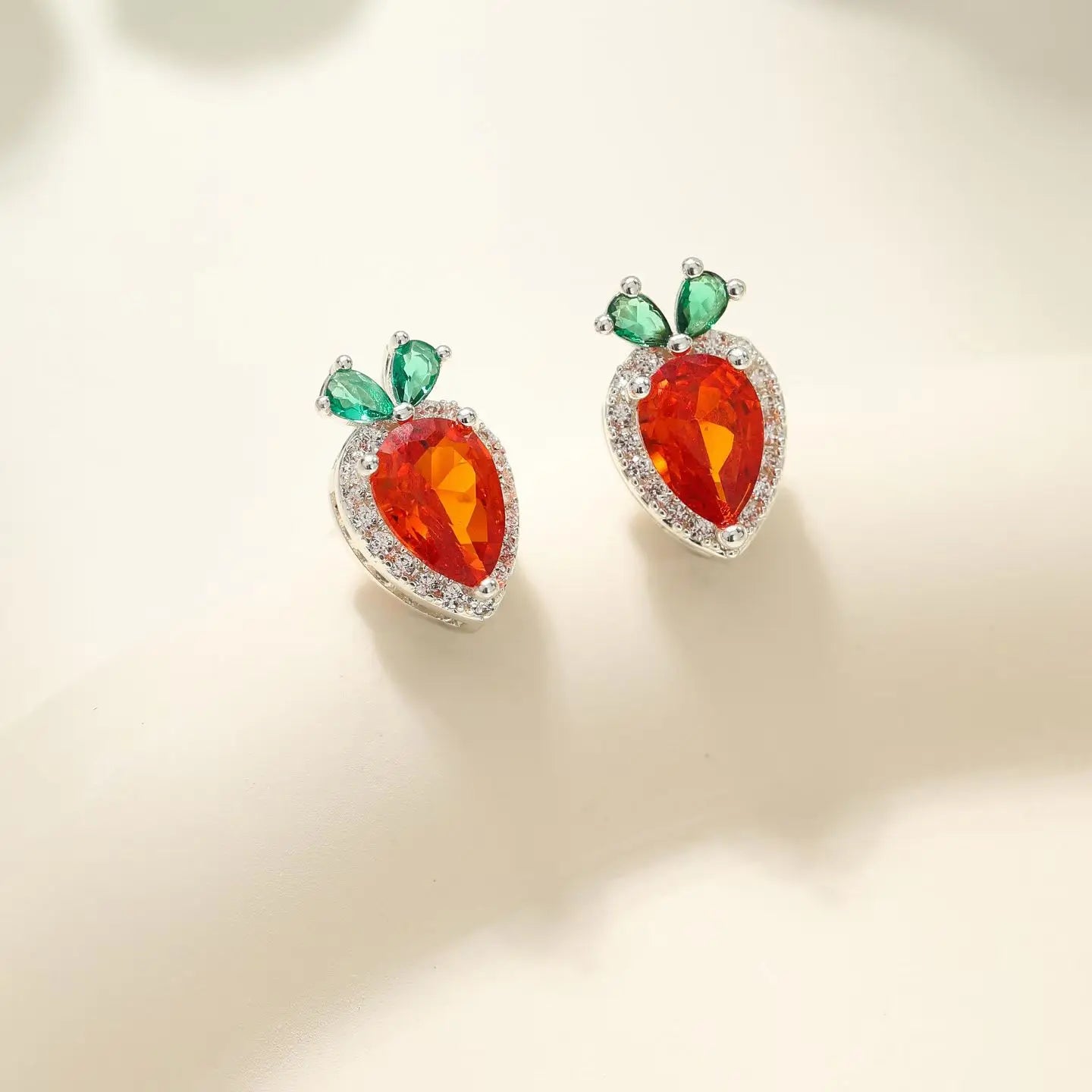 Women Christmas Hat Glove Carrot Mini Stud Earring Fashion Sweet Cute Red Bulk Order Lightweight High Quality Jewelry Accessory