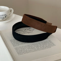 2025 Hot Sale High Quality Elegant Vintage Velvet Wide Headbands Solid Color Female Hairbands Accessory