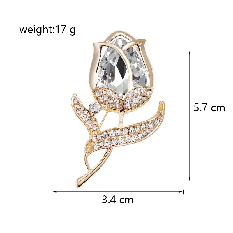 Fashion Sweet Flowers Roses Elegant Brooches for Girls Glamorous Trendy Pins Jewelry for Women Ladies Accessories Wholesale