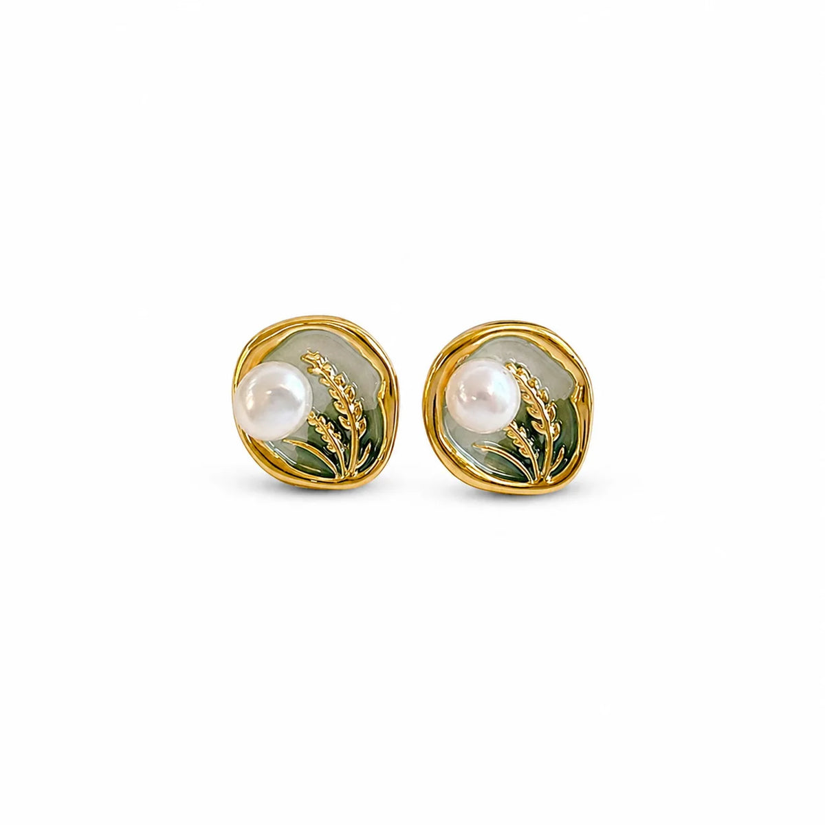 Fashion S925 Silver Freshwater Pearl Stud Earrings for Girls Sweet Flower Drip Glaze 18K Gold Jewelry for Women Ladies Wholesale