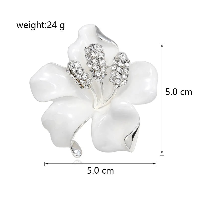 Fashion Flowers Glitter Sparking Brooches for Girls Glamorous Charms Pins Jewelry for Women Ladies Accessories New Design