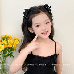 Classic Elegant Bowknot Polka Dot Mini Hair Claw Clips for Baby Girls Graceful Fashion Hair Accessories for Kids Children Teens