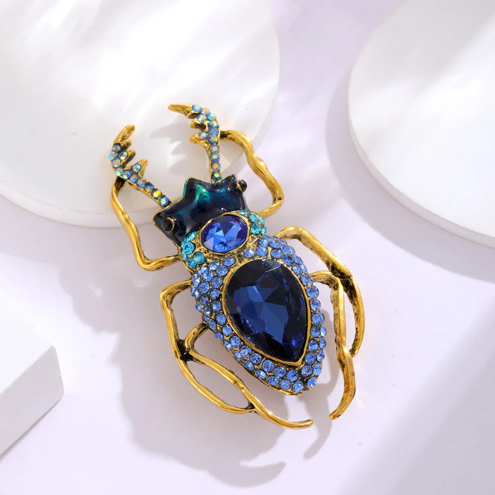 Fashion Insect Rhinestone Glitter Sparkle Brooches for Girls Elegant Trendy Luxury Jewelry for Women Lady Accessories Wholesale