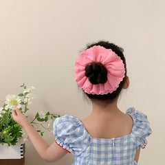 Elegant Graceful Simple Minimalistic Plaid Scrunchies Sweet Cute Hair Ties for Baby Girls Kids Hair Accessories Stock