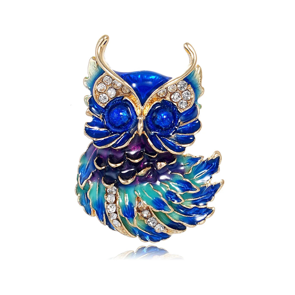 Fashion Animals Owl Colorful Glitter Sparkle Brooches for Girls Sweet Trendy Pins Jewelry for Women Ladies Accessories Wholesale