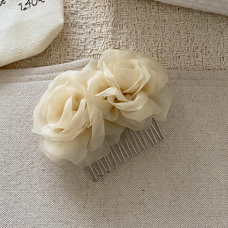 Fashion Sweet Flower Floral Trendy Stylish Comb for Girls Elegant Graceful Hair Accessories in Stock Chinese Supplier Cute